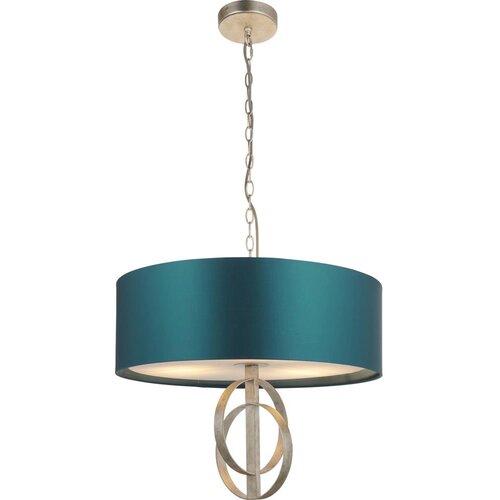  Endon 95224 - Luster na lancu 3xE27/10W/230V &Oslash; 60 cm plavo/sivo Cene