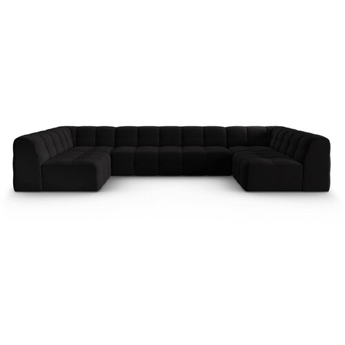 Micadoni Home Črni žametni kotni kavč (v obliki črke U) Kendal - Micadoni Home Cene
