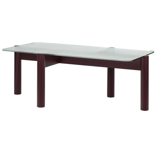 noo.ma Bordo rdeča klubska mizica s stekleno mizno plo&scaron;čo 55x105 cm Kob &ndash; Cene