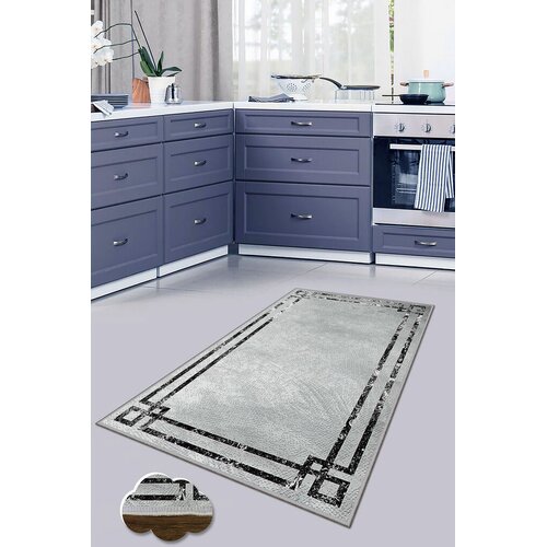 Conceptum Hypnose Tepih Wookece252, 100x300 cm, Sivo-crni Cene