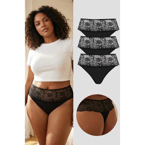 Trendyol Ženski set gaćica TBBSS26CM00003, Crni Cene