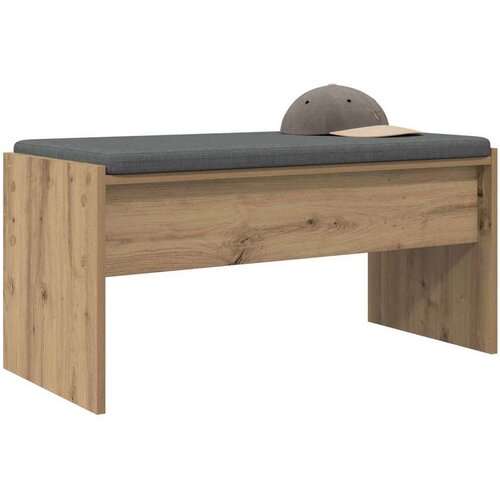  Klupa za hodnik s jastukom Umjetnički hrast 80 x 38 x 46 cm Slike