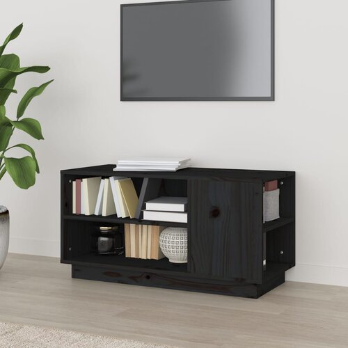 The Living Store TV omarica črna 80x35x40,5 cm trdna borovina - TV Omarica, (21375587) Slike