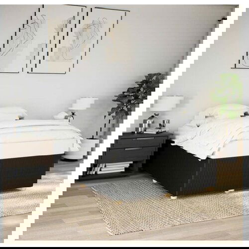 VidaXL Okvir za krevet bez madraca crni 140 x 190 cm od tkanine Slike