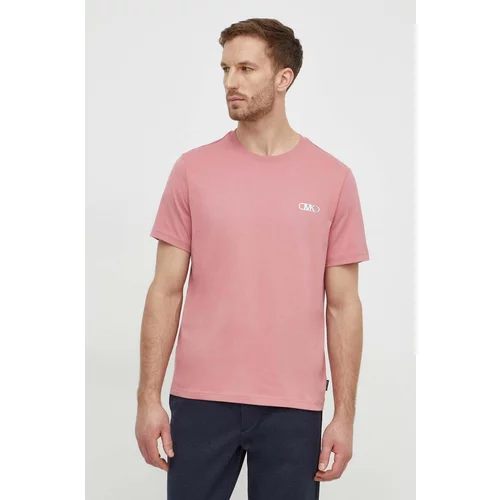 Michael Kors Bombažna kratka majica moški, roza barva