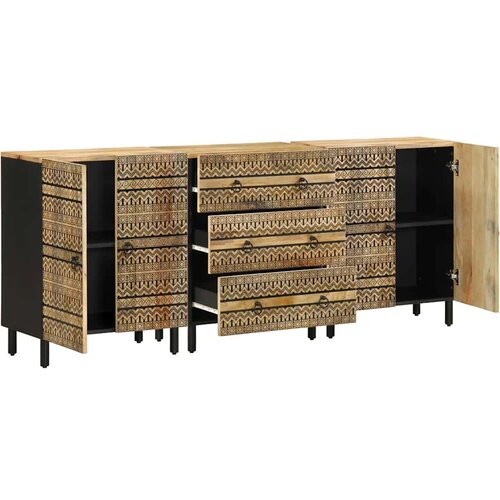 Maison Chic Komoda - Predalnik 3 kosi trden mangov les, (21717058) Slike