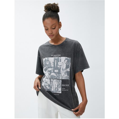 Koton T-Shirt - Gray - Oversize Slike