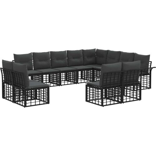 Zunanja garnitura za sedenje 12 pcs Črna in Temno siva, (5000270142) Cene