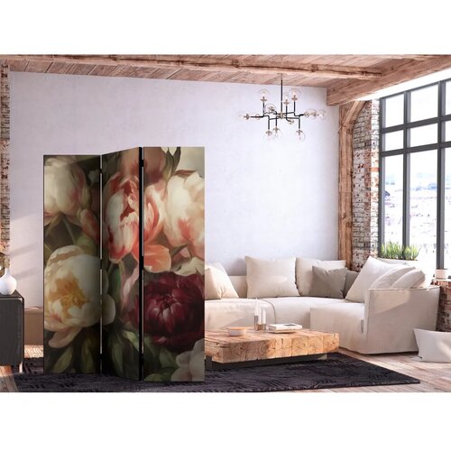  Paravan - Blooming Peonies - Charismatic Flowers Bathed in Sunlight 135x172 Cene