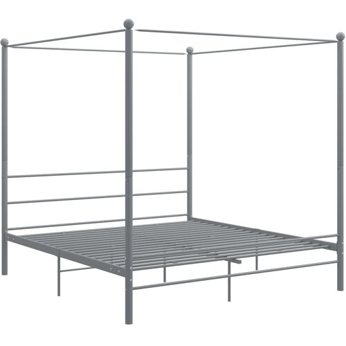  Okvir za krevet s nadstre&amp;scaron;nicom sivi metalni 180 x 200 cm Slike