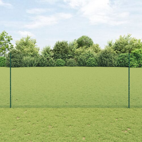 VidaXL Ograda Postovi 11 kom U-Kanal Zelena 140 cm Čelik, &amp;Scaron;esterokutna Ograda Zelena 1.4x50 m Čelik Slike
