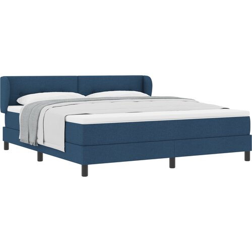 VidaXL Box Spring Postelja z Vzmetnico Modra 180x200 cm Tkanina, (22052275) Slike