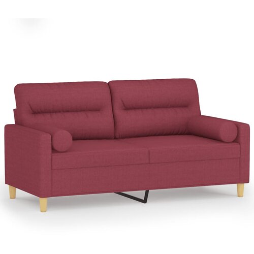 Maison Chic kavč - Sofa - Kanape dvosed z blazinami vinsko rdeč 140 cm blago, (21727572) Cene