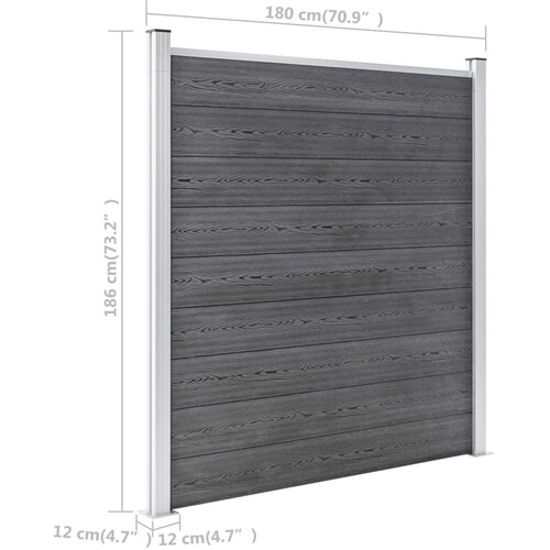  Vrtna ograda od WPC-a 1045 x 186 cm siva Slike