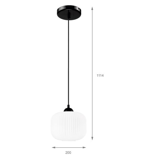  Visilica na sajli HARMA 1xE27/15W/230V &amp;Oslash; 20 cm bela/crna Slike