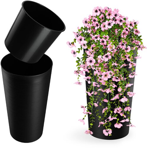 KADAX cvetlični lonec 57 cm pokrov z vložkom plastični cvetlični lonec črne barve, (5000352772) Cene