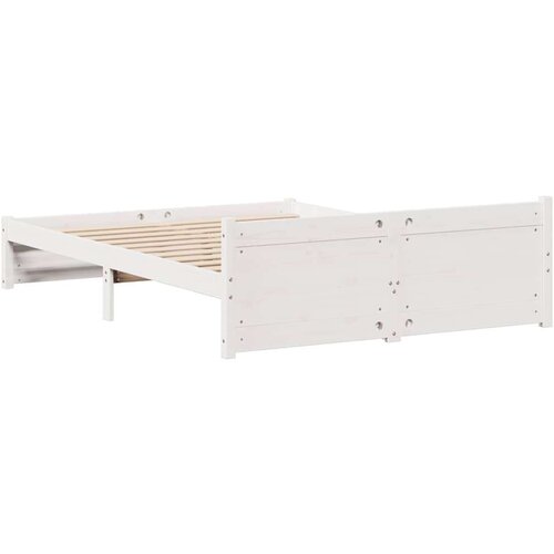 VidaXL Okvir kreveta bez madraca bijeli 150x200 cm od masivne borovine Slike