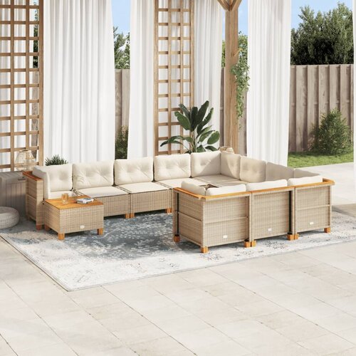  11-dijelni set vrtnih sofa od poliratana s jastucima crni 55 x 55 x 36 cm Cijene