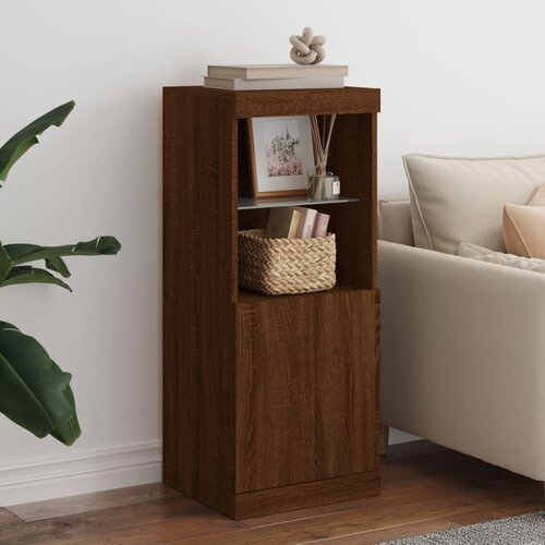  The Living Store Komoda z LED lučkami dimljen rjav hrast 41x37x100 cm - Komoda, (21448340) Cene