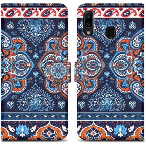 Cadorabo Ohi&scaron;je, združljiv s Samsungom - Design Blue Mandala &scaron;t. 1 - Za&scaron;čitni pokrov z magnetnim zapiranjem, funkcijo stojala in režo za kartico, (20694555) Cene