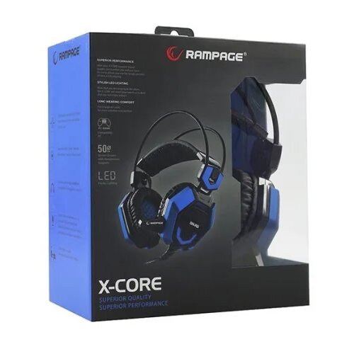  Slušalice Rampage Gaming SN-R5 X-CORE Crno-plave sa mikrofonom Cijene