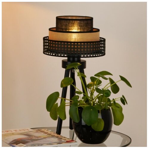  Brilagi - Stona lampa DAKOTA LUNETA 1xE27/15W/230V crna/ratan Cene