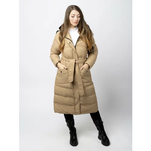 Glano Women's Long Winter Jacket - beige
