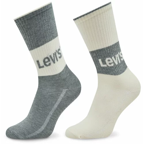 Levi's Set 2 parov ženskih visokih nogavic 701218215 Siva