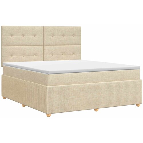  Boxspring krevet s madracem Krem 180 x 200 cm Tkanina Cene