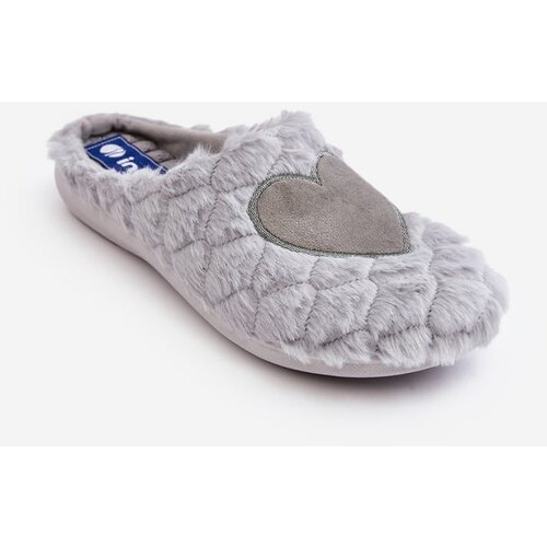 Kesi Women's Fur Home Shoes Inblu Slippers EC000099 Grey Cene