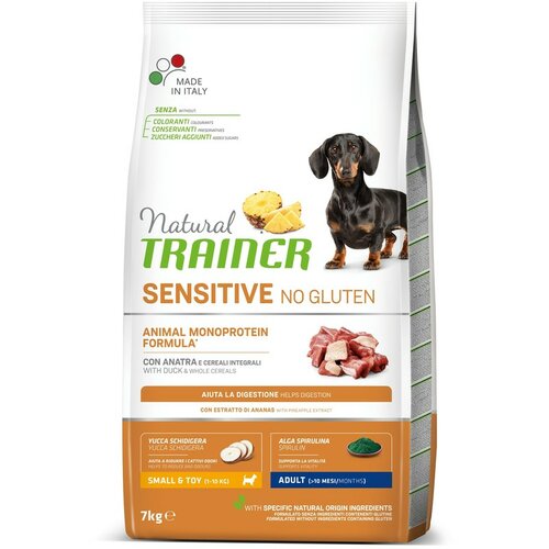 Trainer natural sensitive no gluten hrana za pse - pačetina - small&toy adult 7kg Slike