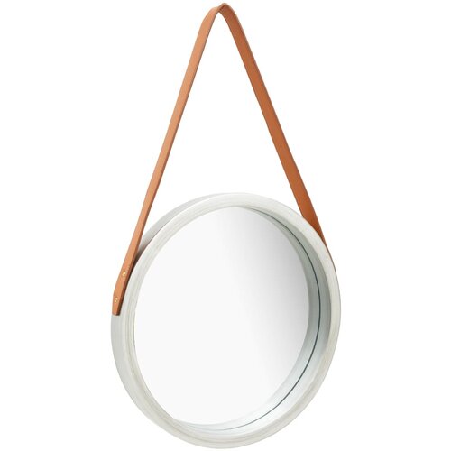 VidaXL Zidno ogledalo s remenom 40 cm srebrno Slike