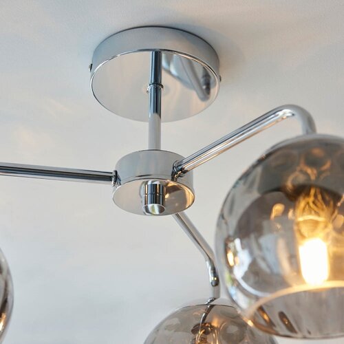 Endon 97971 - plafonski luster dimple 3xE14/25W/230V sjajni hrom/zadimljeno siva Slike