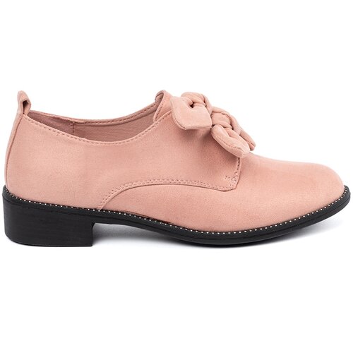 SEASTAR Light pink suede shoes with a decorative bow Slike
