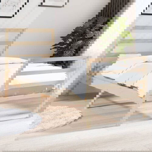 The Living Store Posteljni okvir iz trdne borovine 90x190 cm - Posteljni Okvir, (21525363) Slike