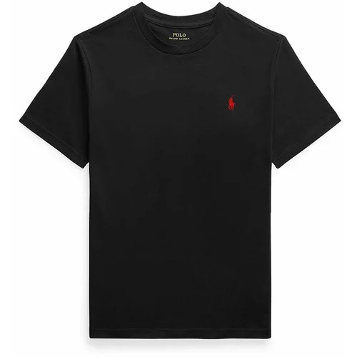 Polo Ralph Lauren Otroška bombažna kratka majica črna barva