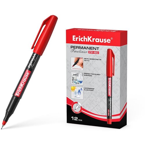 Erich Krause Permanentni marker FP-50, rdeč, (21221252) Cene