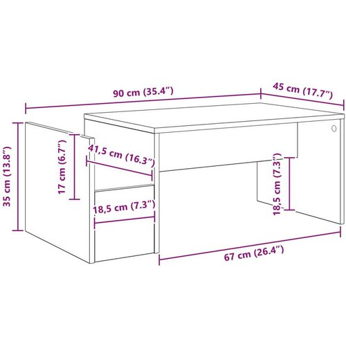  Stolić za kavu Sonoma hrast 90 x 45 x 35 cm Konstruirano drvo Slike