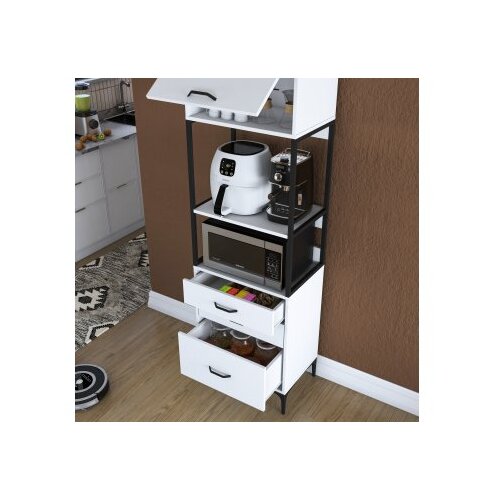 Hanah home JE135 - 3101 white multi purpose cabinet Slike