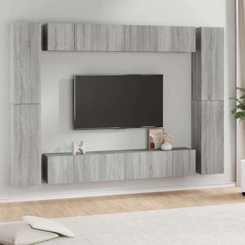  10-dijelni set TV ormarića sivog sonome konstruirano drvo - Sivi hrast sonoma 10 60 cm Cijene