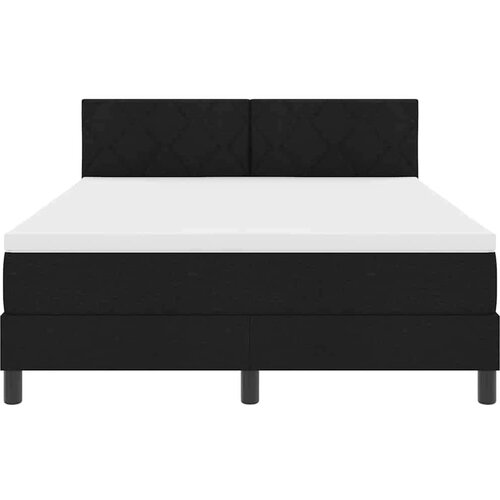 vidaXL Krevet sa podnicom s madracem i LED Crni 140x200 cm Tkanina Cene
