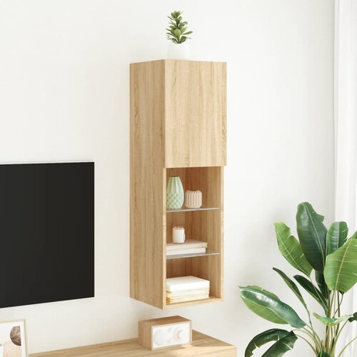  ormarić s LED svjetlima boja hrasta sonome 30,5x30x102 cm Slike