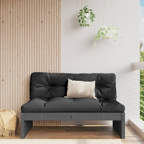  The Living Store Vrtni sredinski kavč siv 120x80 cm trdna borovina - Vrtni Sredinski Kavč, (21478493) Cene