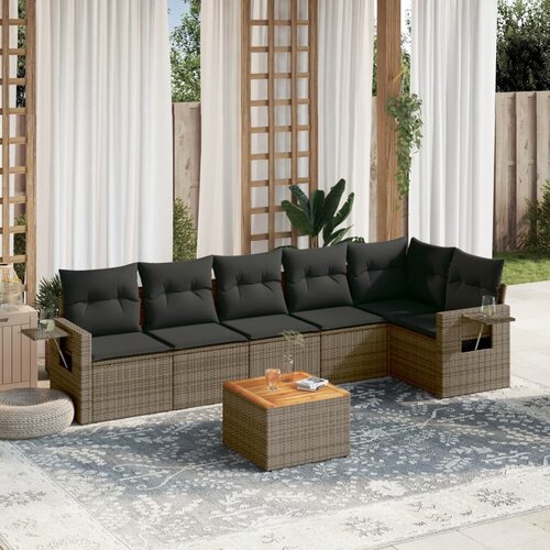 vidaXL 7-dijelni set vrtnih sofa sivi od poliratana Cijene