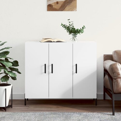 VidaXL Komoda bela 90x34x80 cm konstruiran les Slike