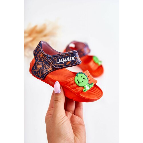Kesi Lightweight foam sandals for children with Velcro orange Asti Slike