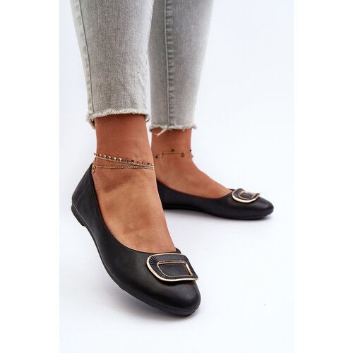 Boto Black Eco Leather Ballerinas with Decoration Enicoria Cijene
