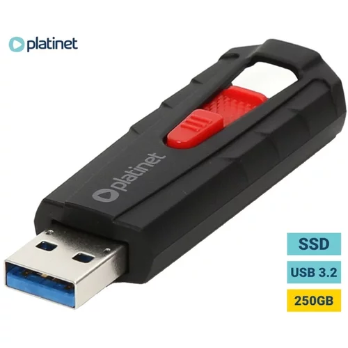 Platinet prenosni SSD disk, 250 GB, USB 3.2 Gen2, 1000 MB/s,