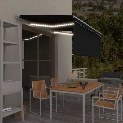 Tenda na ručno uvlačenje s roletom LED 3,5 x 2,5 m antracit Cijene