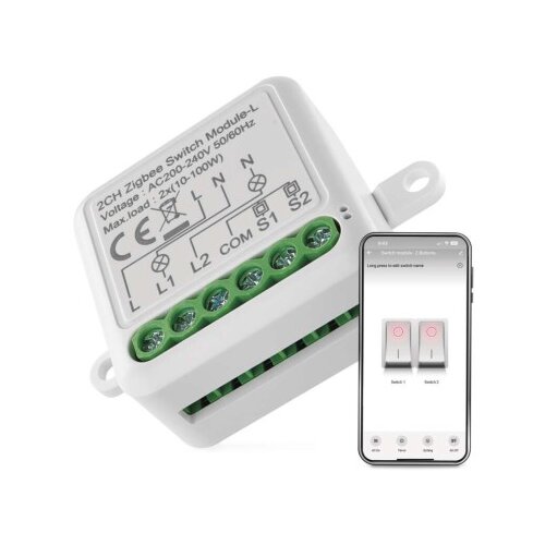  GoSmart stikalni modul IP-2104SZ, ZigBee, 2-kanalni (ne potrebuje žice N) Slike